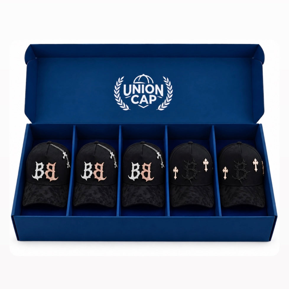 Paquete 5 Barbas Hats oro 24K rose (3-INFERNO) y (2 B-CROSS)
