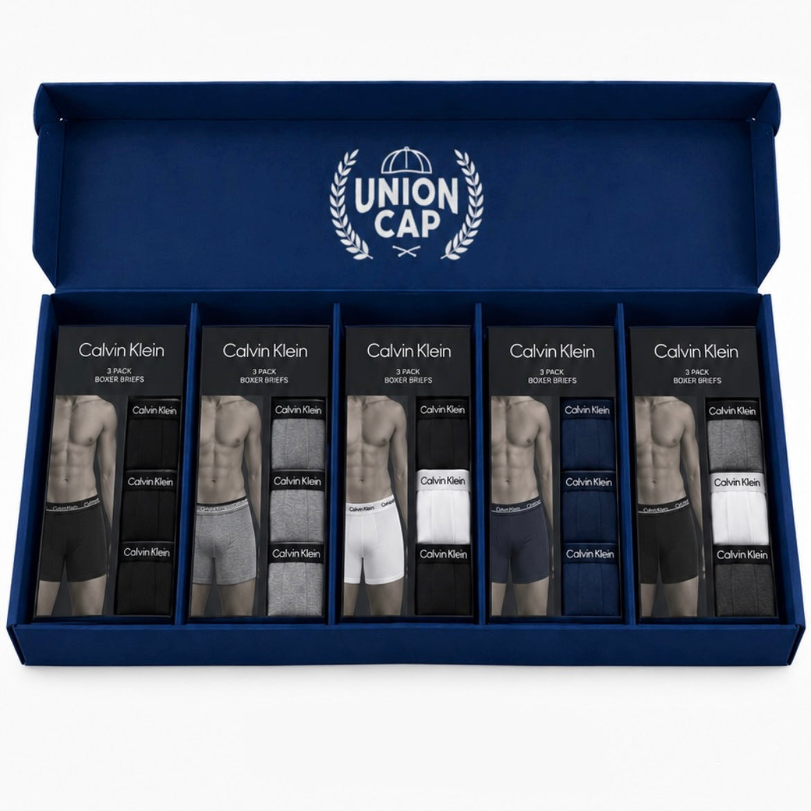 Paquete de 5 paquetes de boxer CK con 3 Boxer cada uno, modelos variados