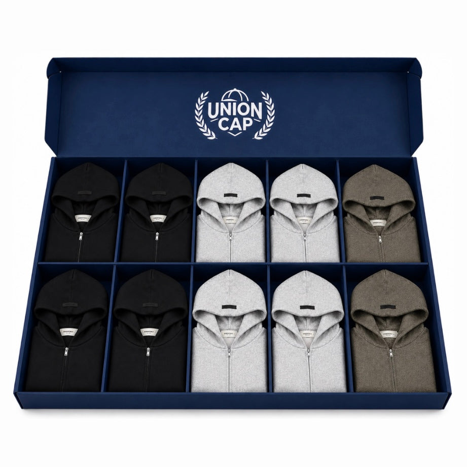 Paquete 10 HOODIES ESSENTIALS ZIP 2025
