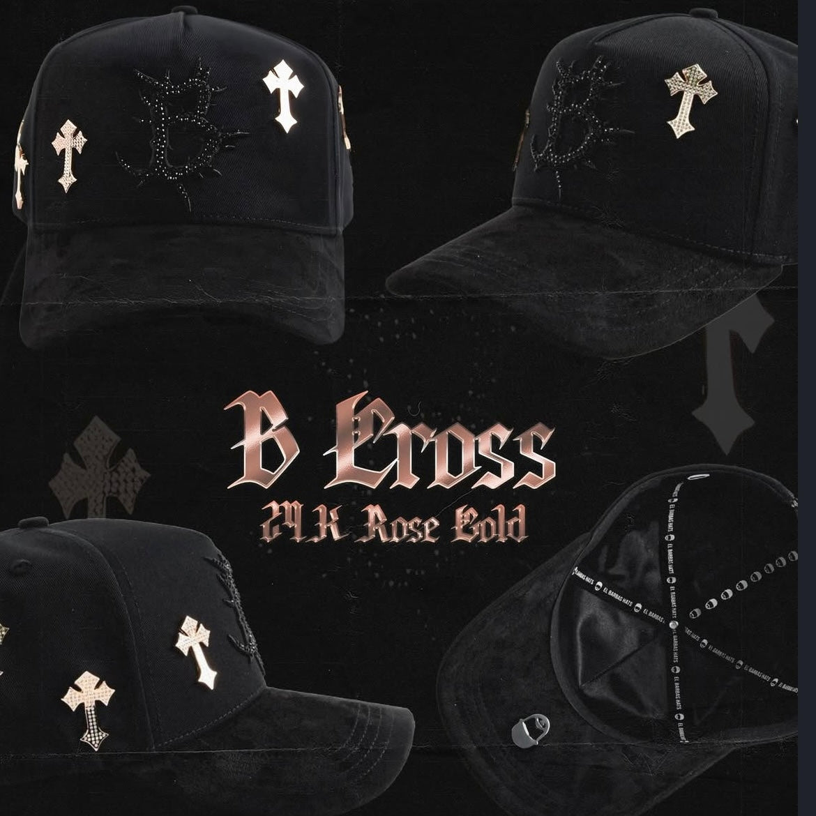 Gorra Barbas Hats "B Cross" 24k Rose Gold