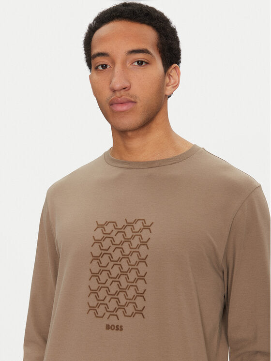 Playera BOSS manga larga Strech