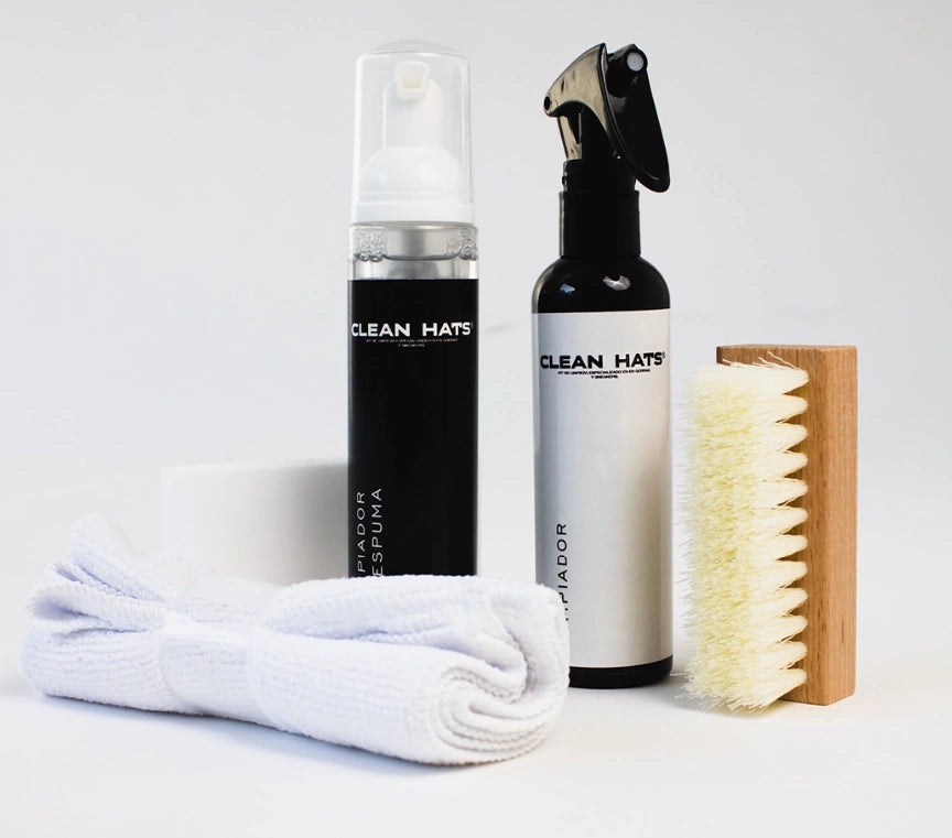 Clean Hats Kit de limpieza      Incluye: spray,espuma,cepillo,microfibra y esponja