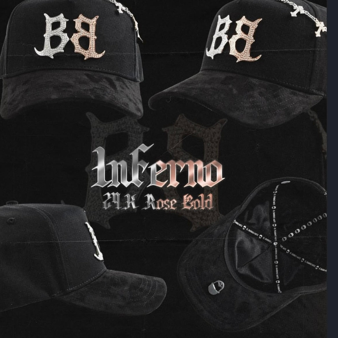 Gorra Barbas Hats "INFERNO" 24k Rose Gold