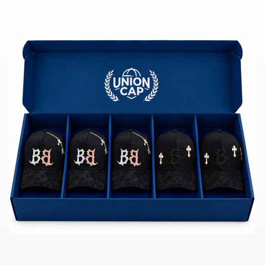 Paquete 5 Barbas Hats oro 24K rose (3-INFERNO) y (2 B-CROSS)