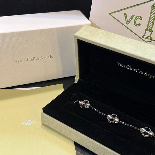 Pulso tipo VCA plata .925 - Full set #19(NEGRO)