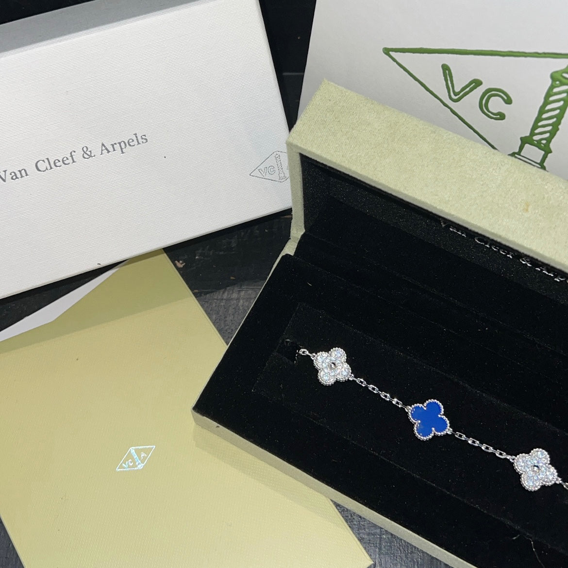 Pulso tipo VCA plata .925 - Full set #24