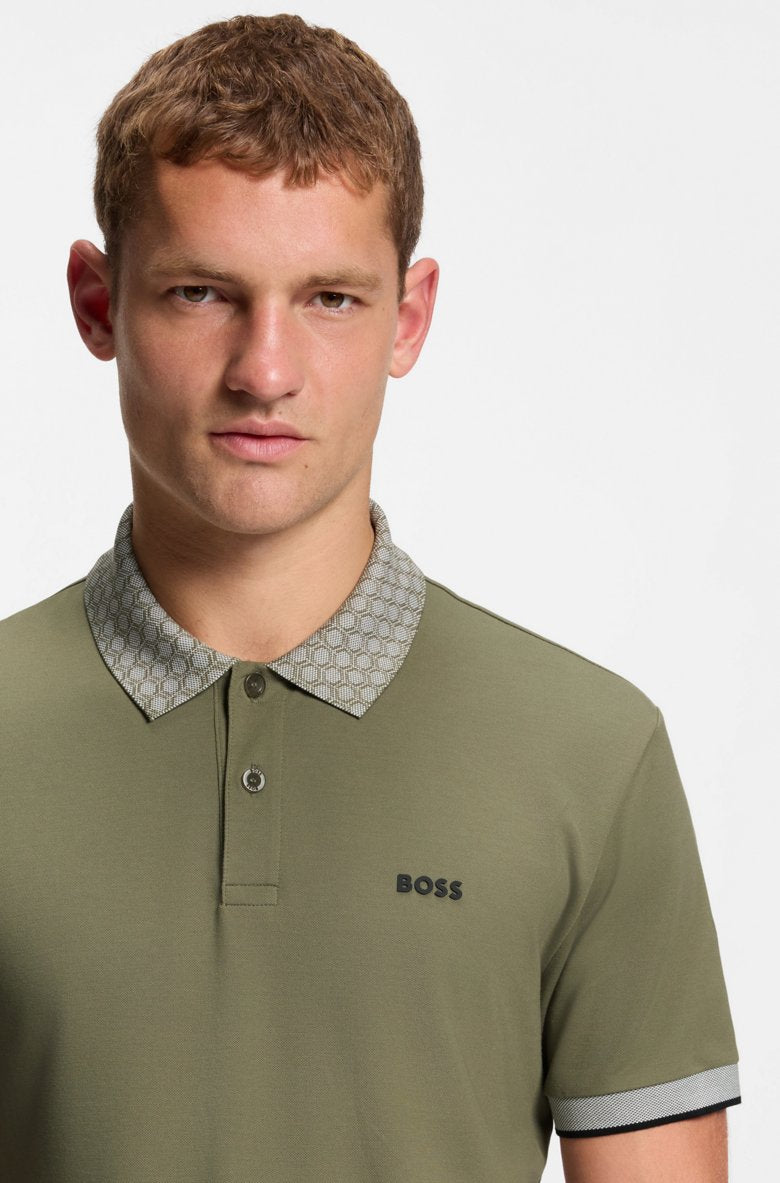 POLO BOSS PADDY DE ALGODÓN ELÁSTICO CON CONTROL DE LA HUMEDAD