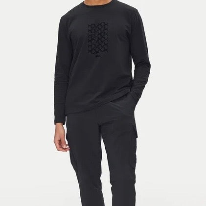 Boss Playera manga larga negra Strech