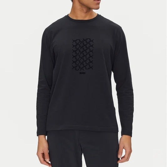 Boss Playera manga larga negra Strech