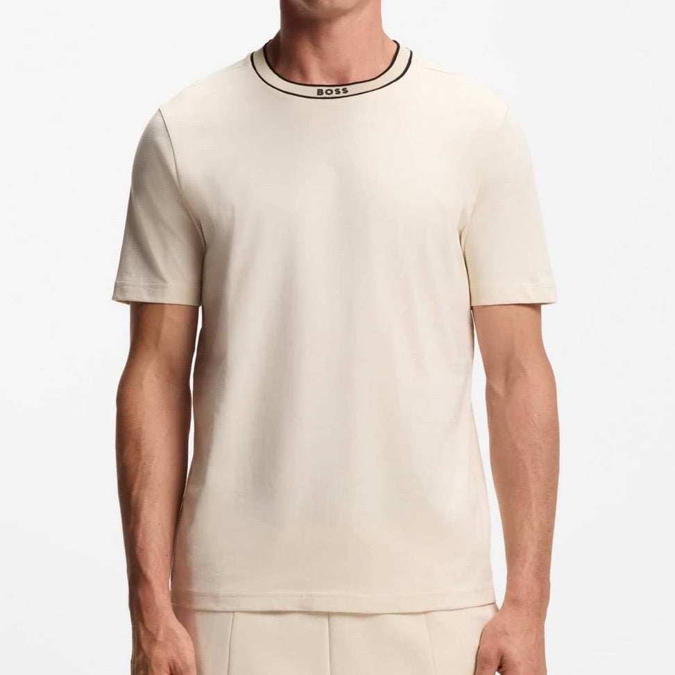 Playera Boss de algodón con logotipo en el cuello